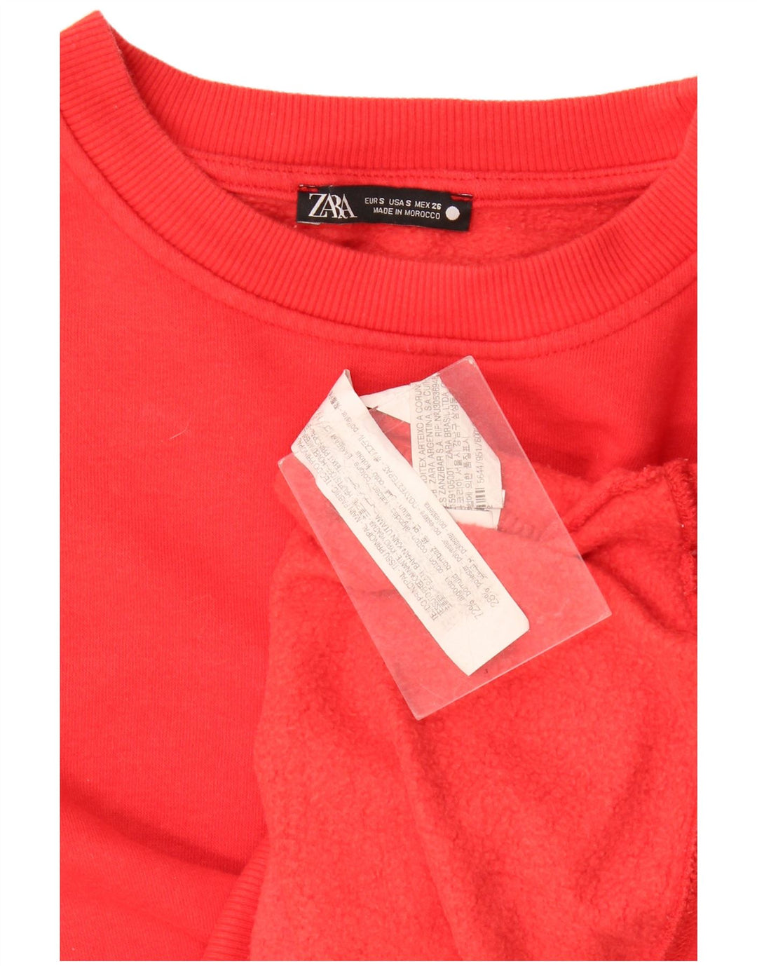 Zara Sweat-shirt pour femme UK 14 en coton rouge moyen