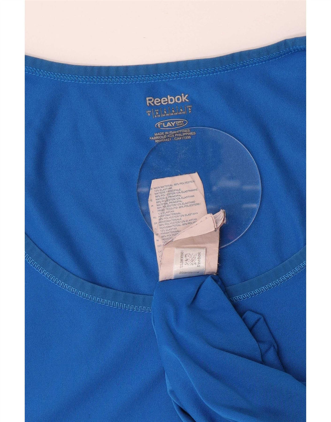 Reebok Damen T-Shirt Top UK 8/10 Small Blau Polyester
