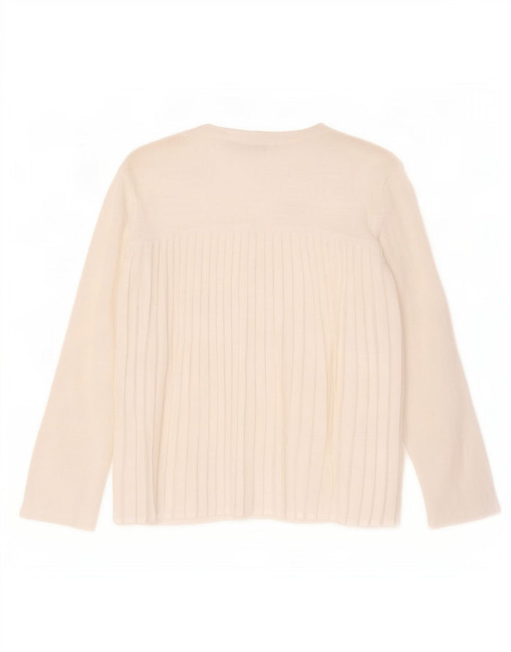 Top cardigan con maniche a 3/4 da donna Marks & Spencer UK 12 Viscosa bianca media