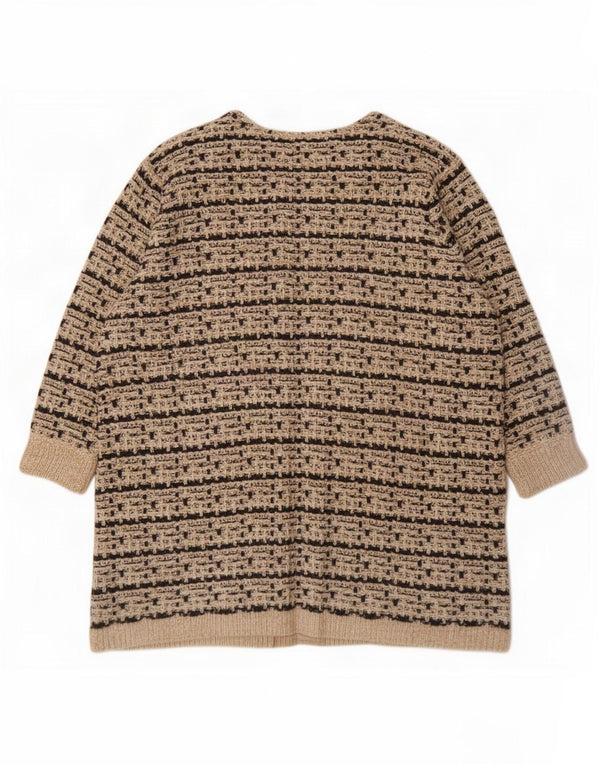 Joe Browns Maglione cardigan aperto lungo da donna UK 32/34 5XL Beige a righe