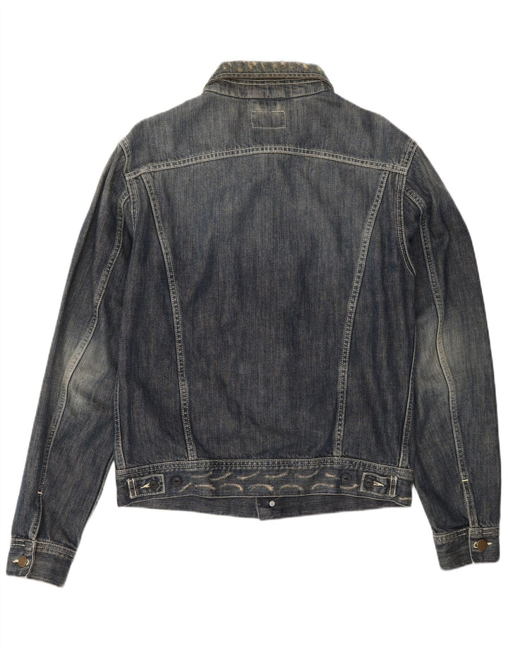 Lee Damen Jeansjacke UK 14 Mittelblaue Baumwolle