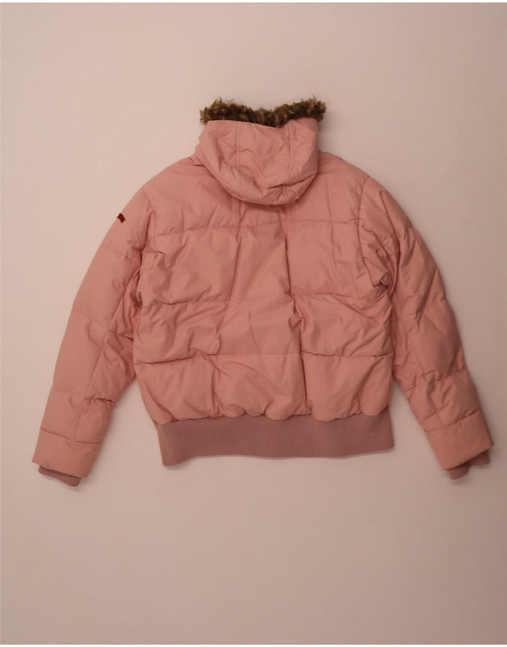 Helly Hansen Womens Hooded Padded Jacket UK 44 2XL Pink Nylon