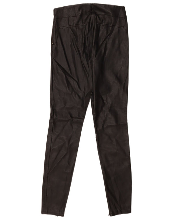 Zara Γυναικεία κολάν Trafaluc Faux Leather UK 8 Small Black Polyester