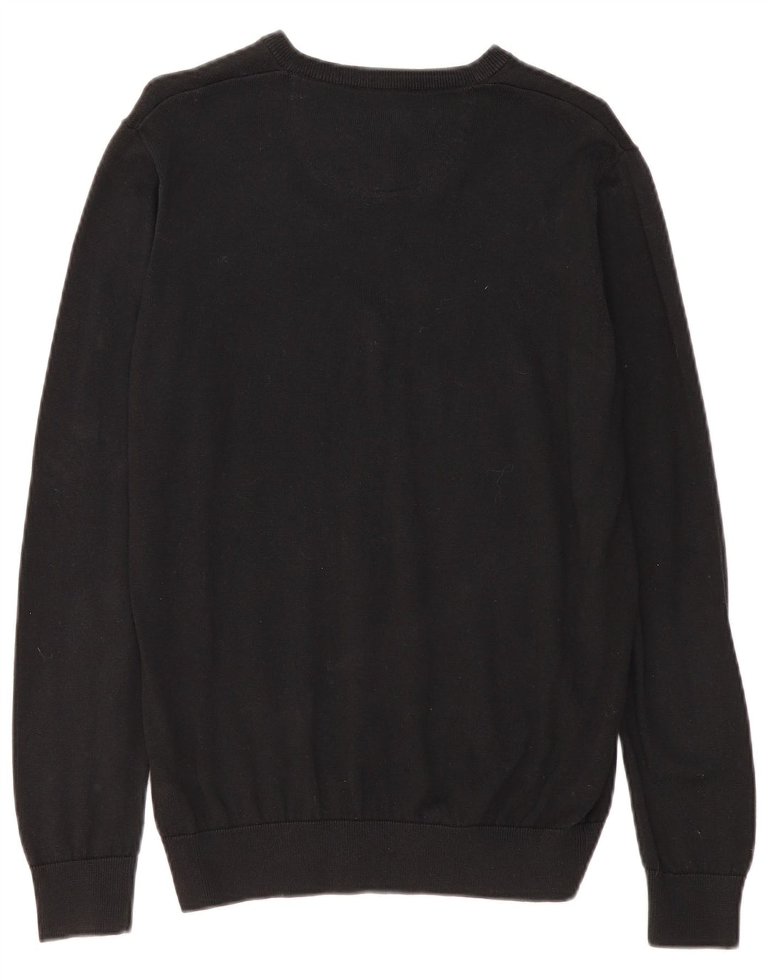 Lacoste Mens V-Neck Jumper Sweater Size 5 Large Black Cotton