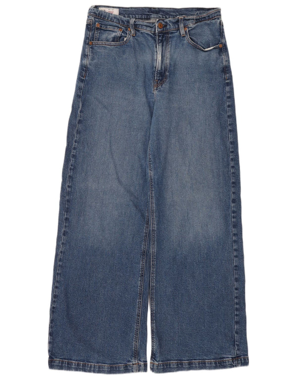 Gap Dame Stride Højtaljede Jeans med brede ben US 10 Large W30 L31 Blå Bomuld