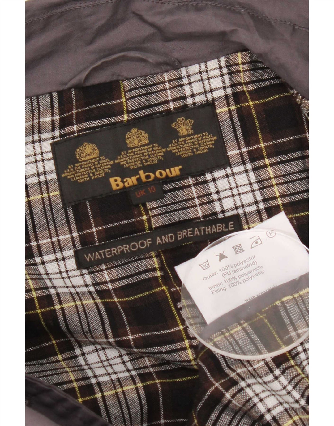 Barbour Gabardina extragrande para mujer UK 10 Small Poliéster azul marino