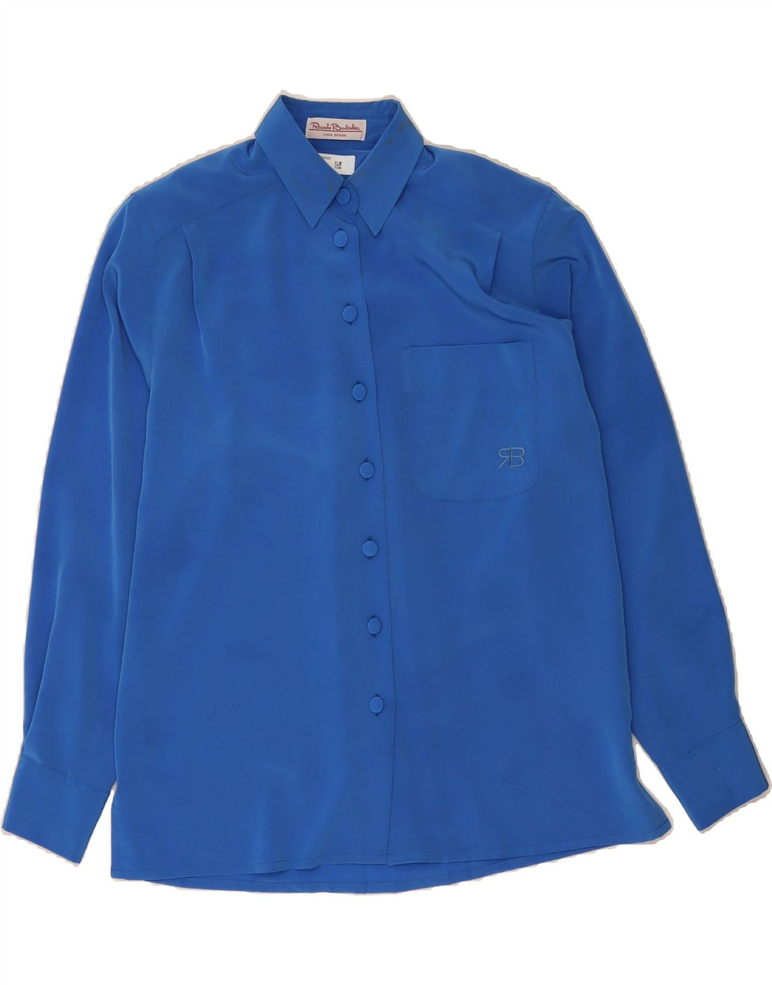 RENATO BALESTRA Womens Shirt Blouse IT 44 Medium Blue Polyester Vintage Renato Balestra and Second-Hand Renato Balestra from Messina Hembry 