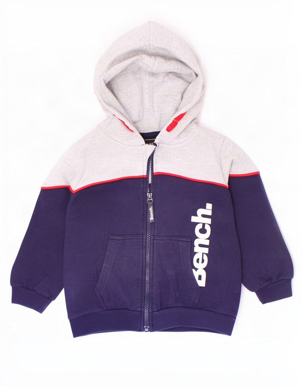 Maglione con cappuccio e zip grafica Bench Boys 4-5 anni color block blu navy
