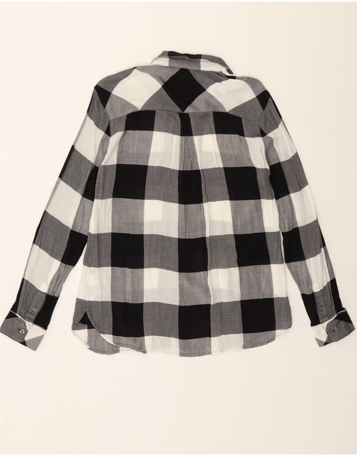 Tommy Hilfiger Womens Regular Fit Shirt US 8 Medium Black Check Viscose