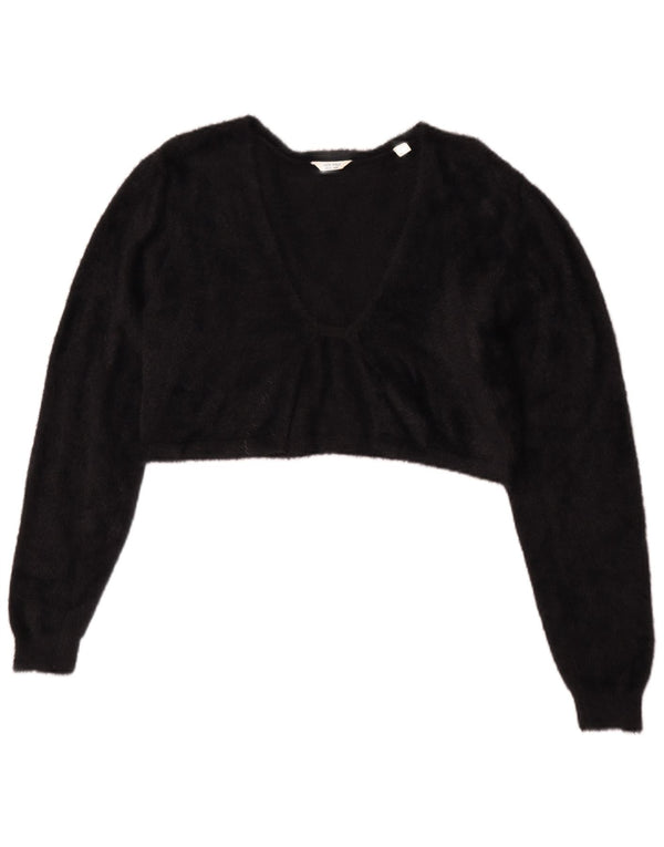 Jack Wills Pulover Bolero pentru femei UK 12, bumbac mediu negru