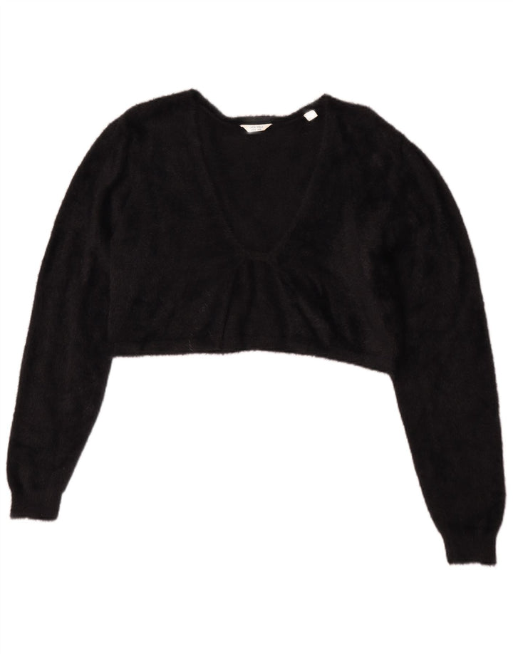 Jack Wills Womens Bolero Jumper UK 12 Medium Black Cotton