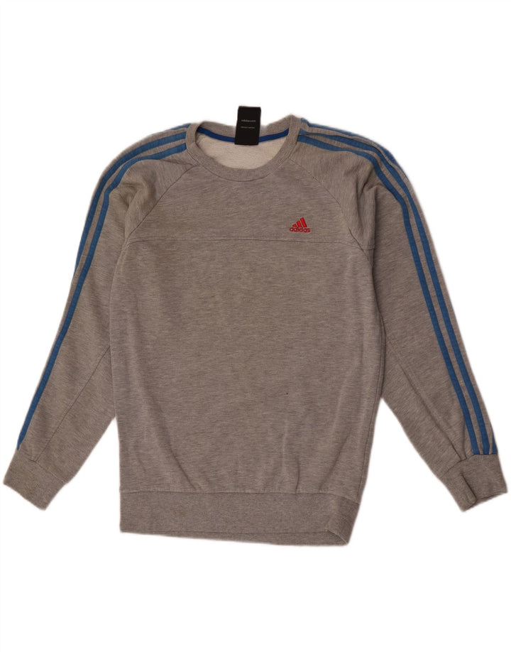 Adidas Sweatshirt-trøje til mænd, lille grå flækket bomuld