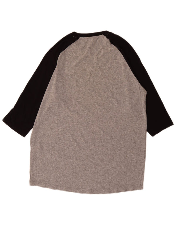Vans Camiseta con gráfico de ajuste personalizado y manga 3/4 de algodón gris color block grande para hombre