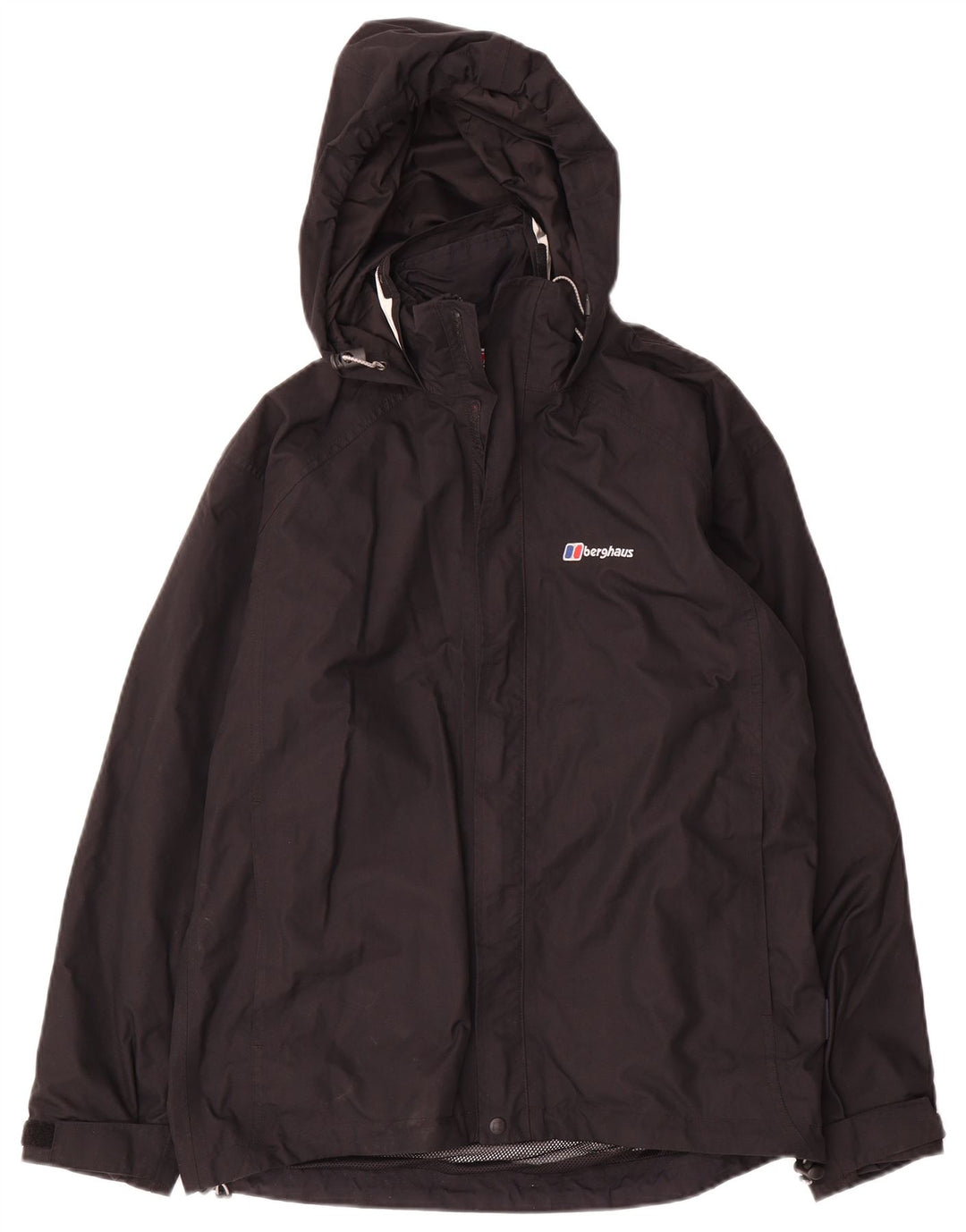 Berghaus Womens Hooded Rain Jacket UK 12 Medium Black Nylon