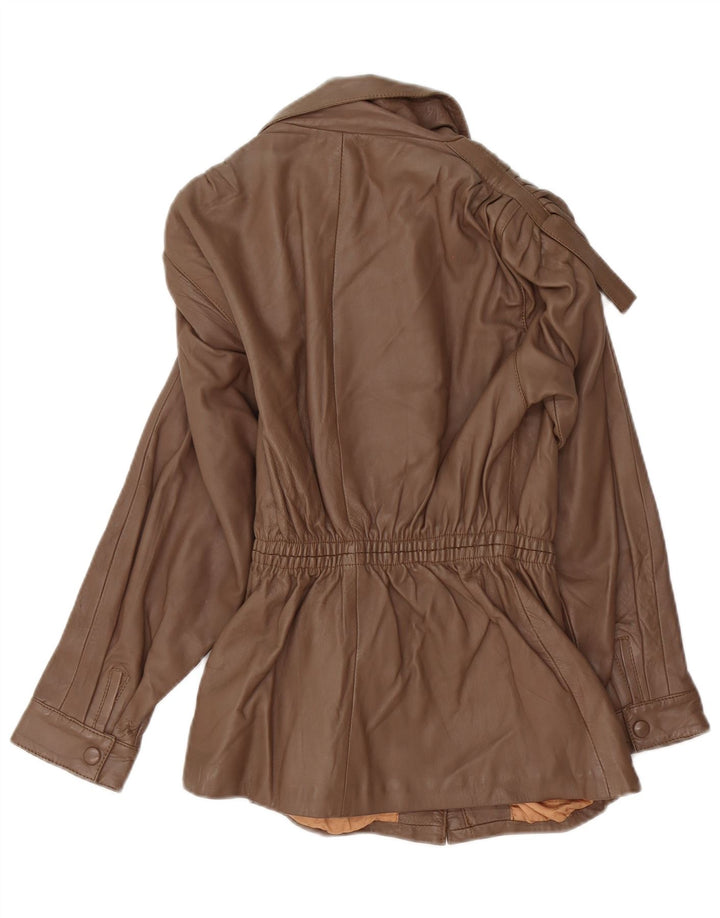Chaqueta de cuero vintage para mujer IT 38 XS Marrón