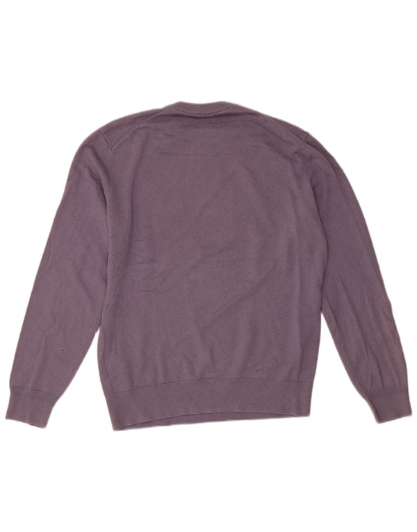 Hugo Boss Mens Crew Neck Jumper Sweater Large Purple Cotton