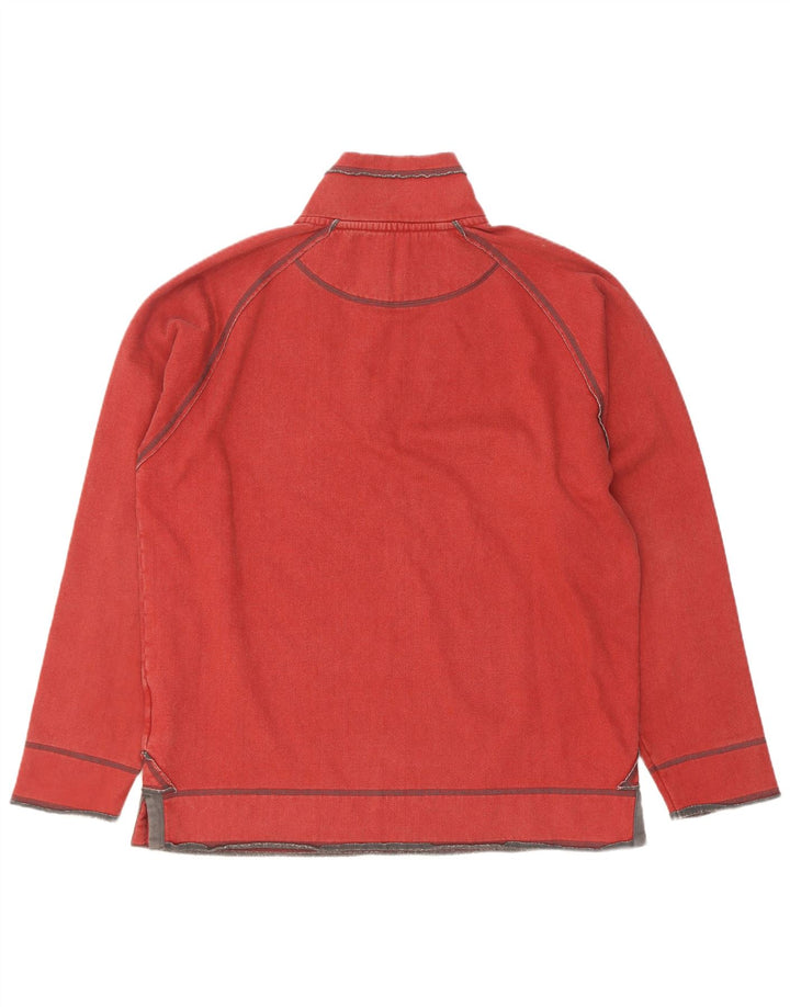 Fat Face Mens Zip Neck Sweatshirt Jumper Medium Maroon Cotton