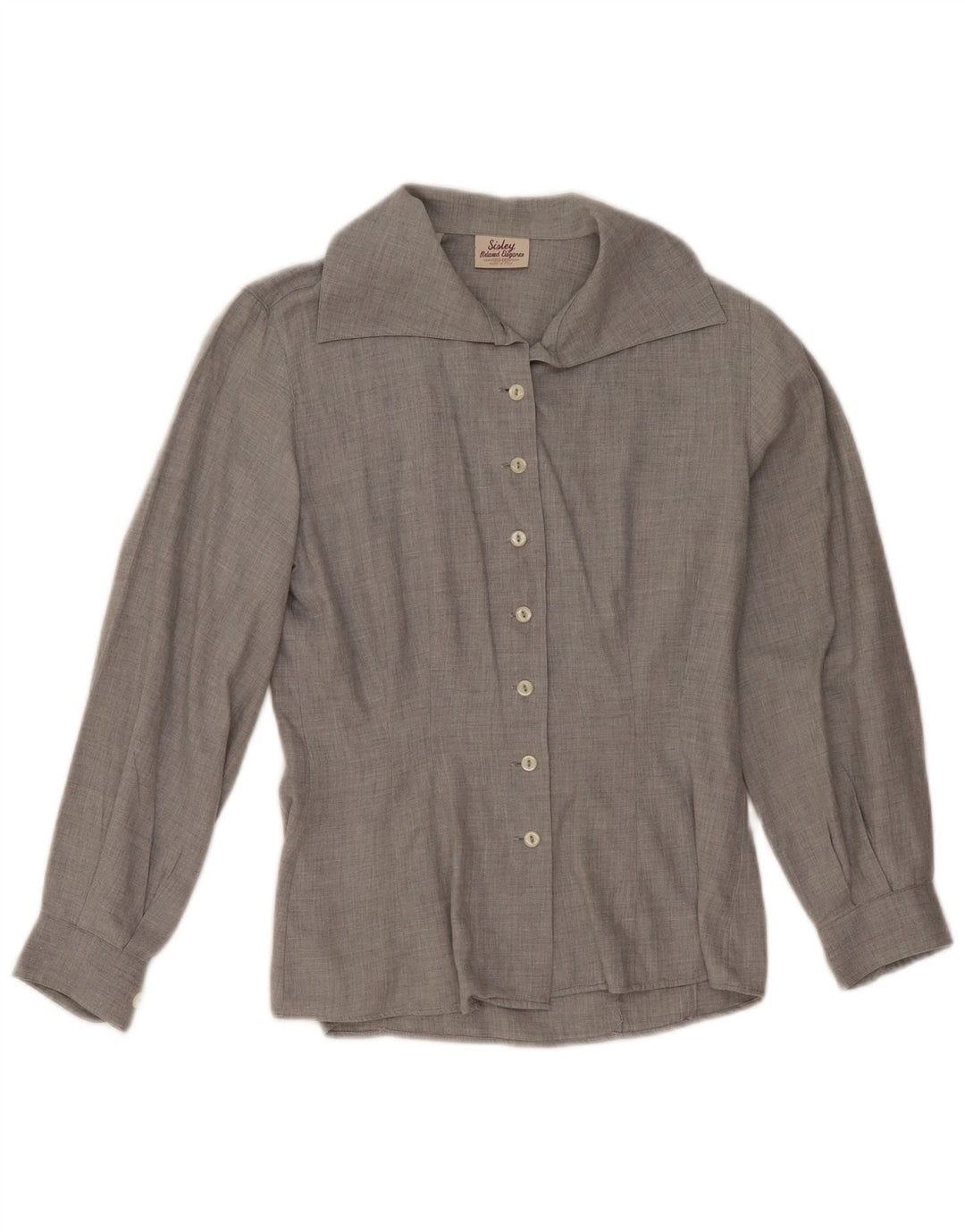 Sisley Womens Shirt IT 42 Medium Grey Cotton