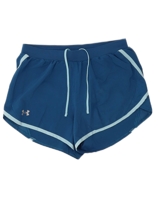 Under Armour Dame Sports Shorts UK 10 Små Blå Stribede Sports