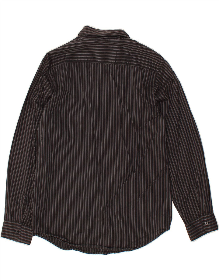 DOCKERS Boys Shirt 14-15 Years Large Black Striped Cotton Vintage Dockers and Second-Hand Dockers from Messina Hembry 