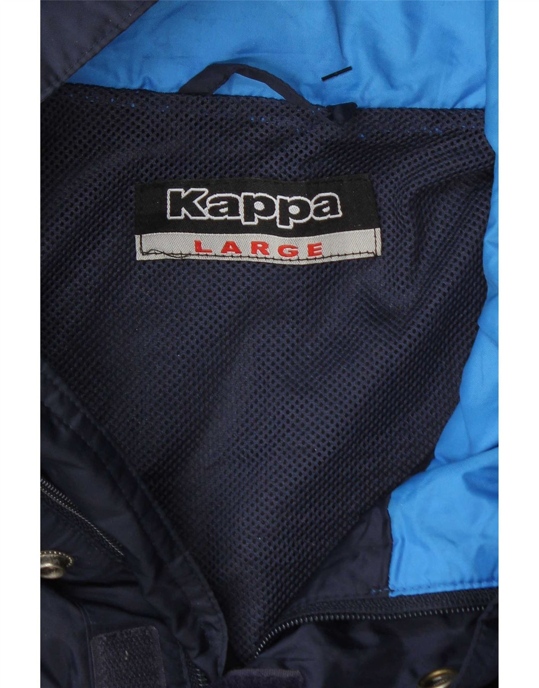 Kappa Mens Graphic Windbreaker Jacket UK 40 Large Navy Blue Colourblock