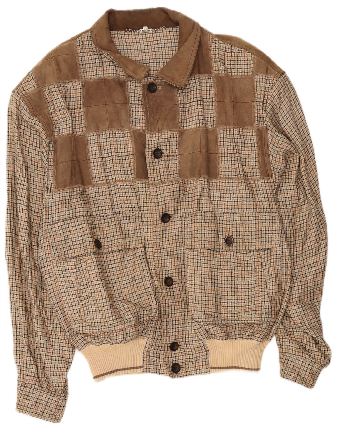Giubbotto Bomber Uomo Breco IT 52 XL Cotone Pied De Poule Marrone