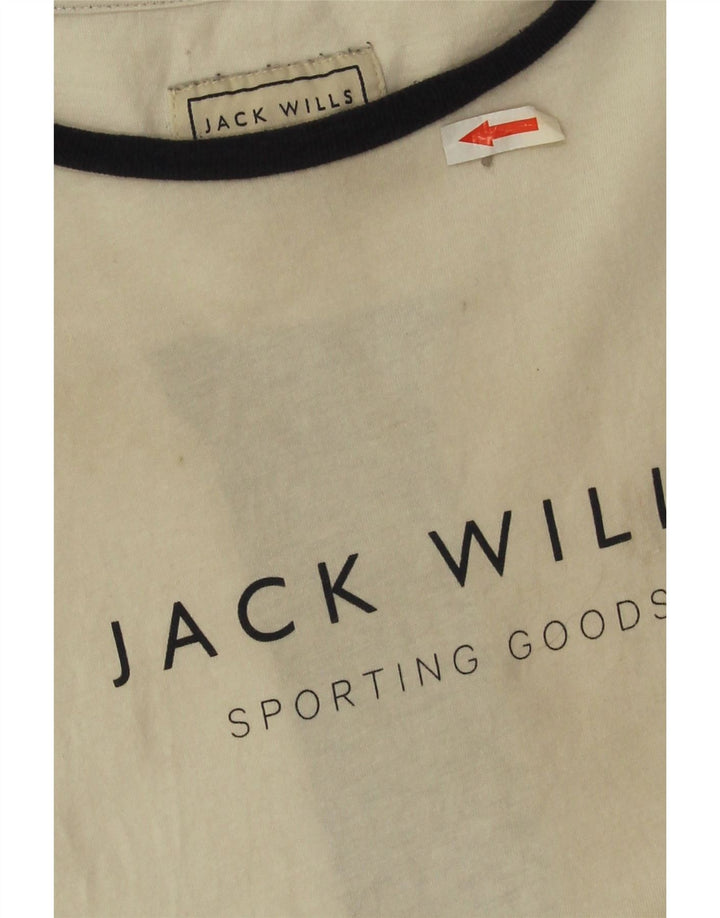 Jack Wills Mens Graphic T-Shirt Top Medium White Colourblock Cotton