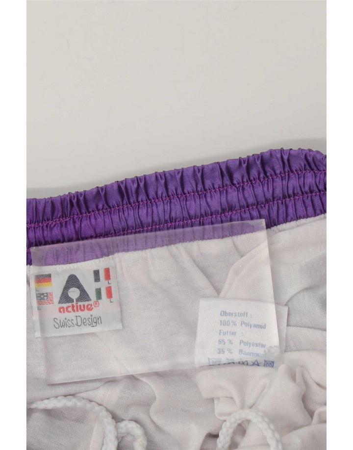 Active Mens Tracksuit Trousers Joggers Large Purple Geometric Polyamide