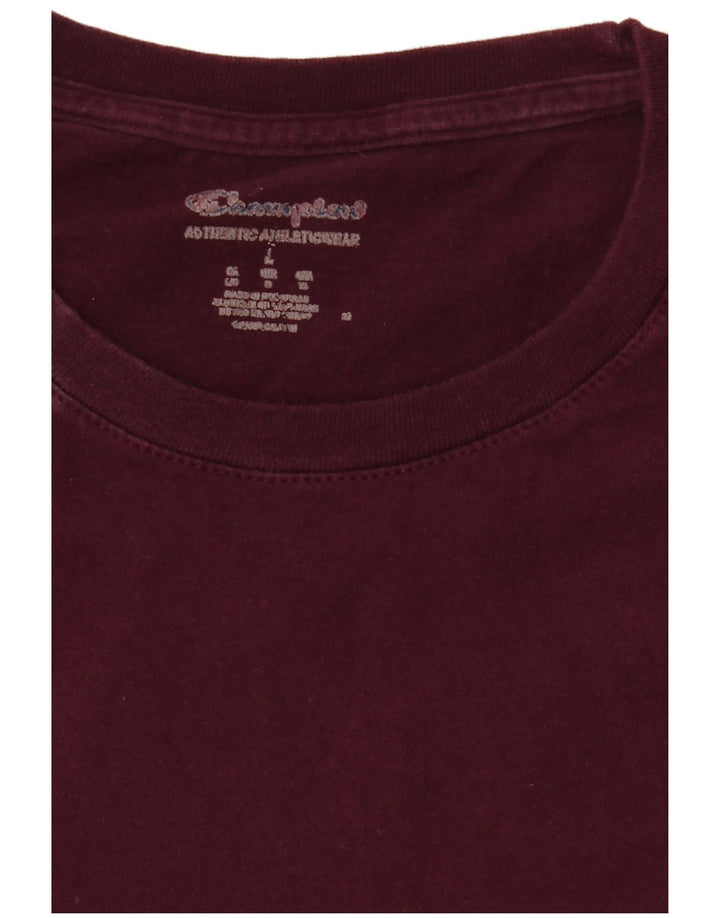 Champion Herre T-Shirt Top Large Burgundy