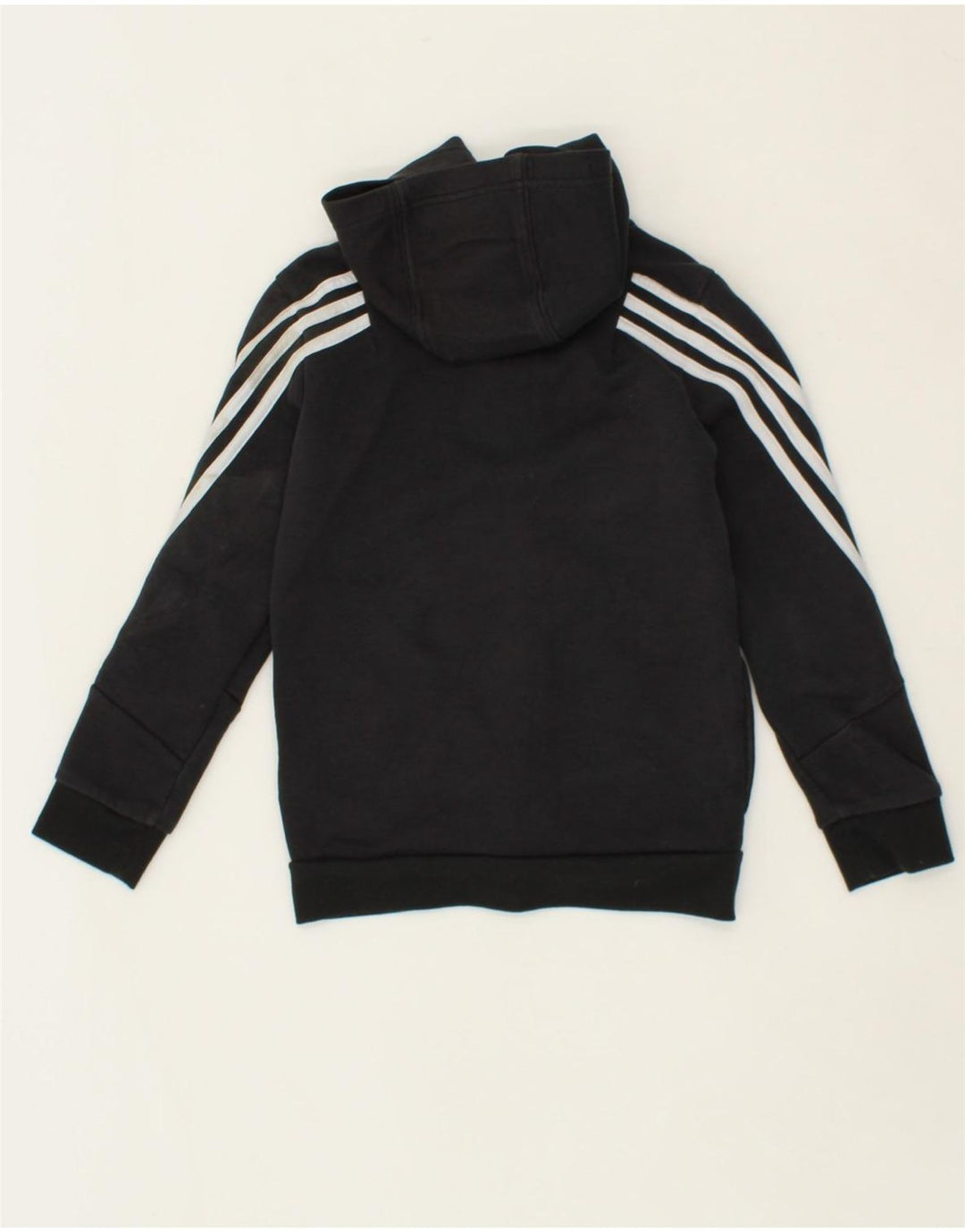 ADIDAS Boys Zip Hoodie Sweater 7-8 Years Black Cotton Vintage Adidas and Second-Hand Adidas from Messina Hembry 