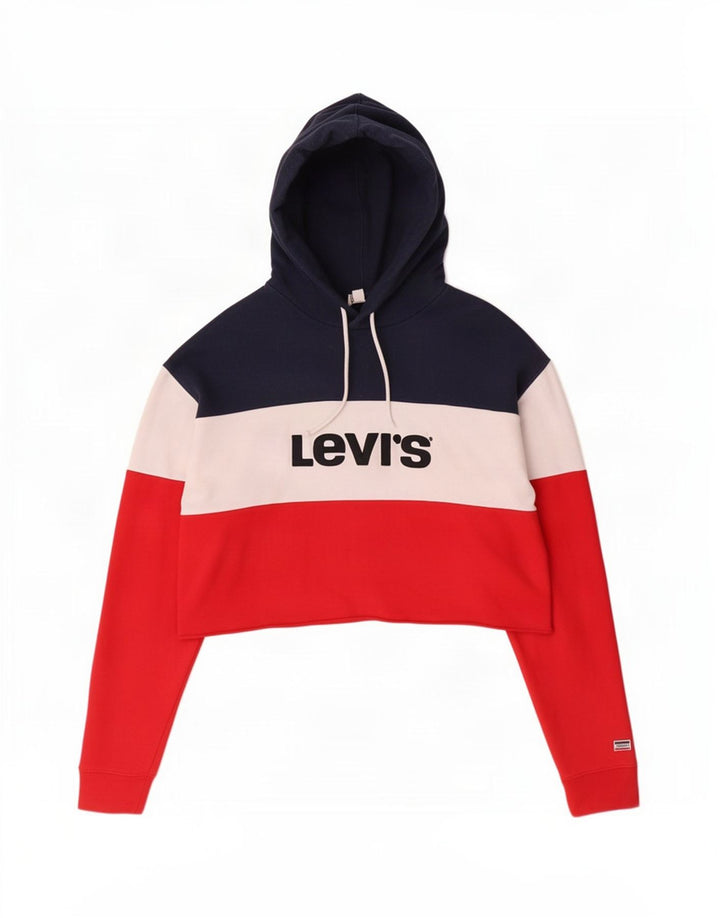 Levi's Womens Oversized Crop Hoodie Jumper UK 14 Medium Multicoloured