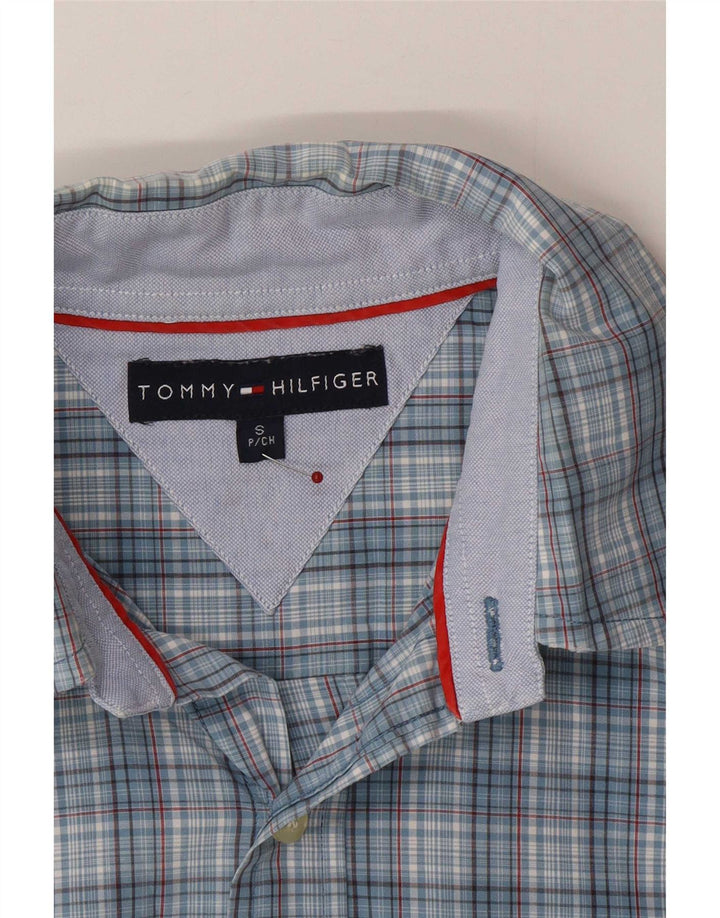 Camicia da uomo Tommy Hilfiger piccola scozzese blu