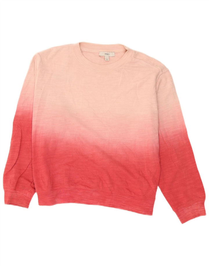 Marks & Spencer Sudadera tipo jersey para mujer UK 44 Medium Pink Colourblock
