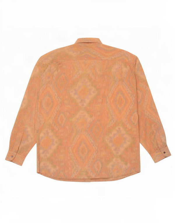 Walter Wolf Mens Shirt Size 44 XL Orange Geometric Cotton