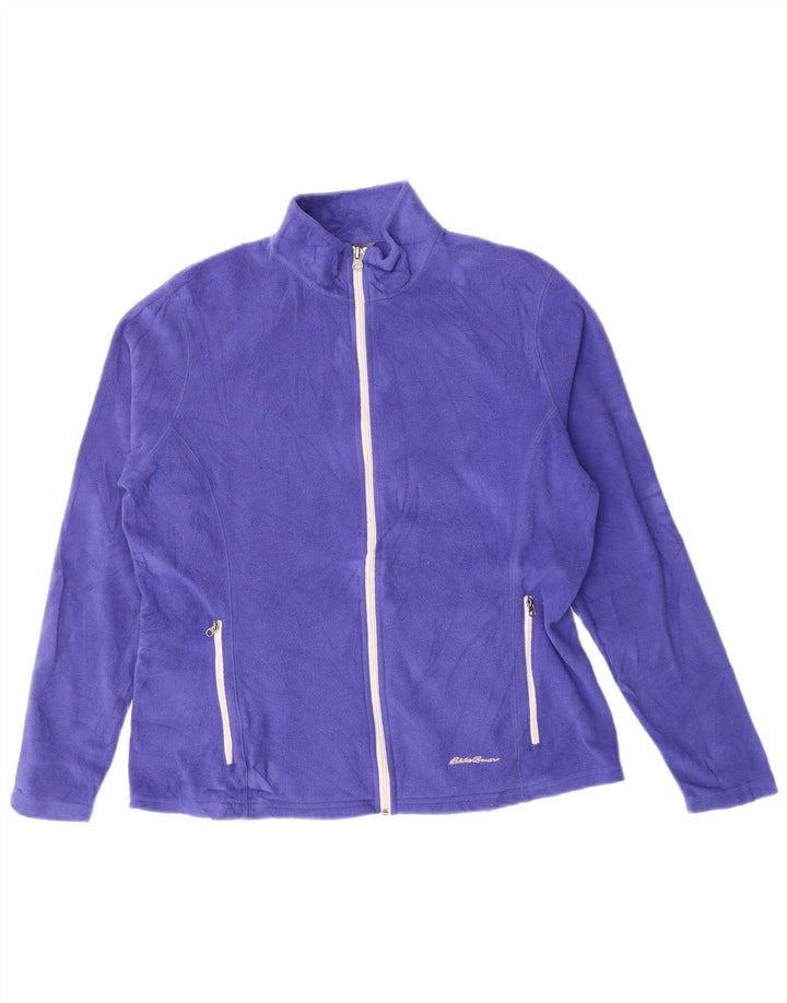 Eddie Bauer Womens Fleece Jacket UK 16 Large Purple Polyester