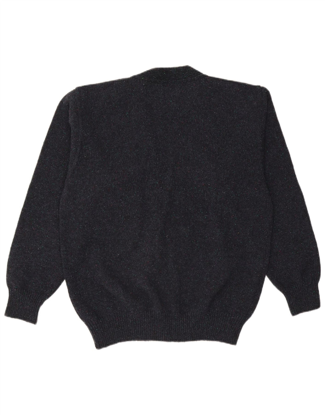 vintage Homme Cardigan Pull IT 50 Laine Bleu Marine Moyenne
