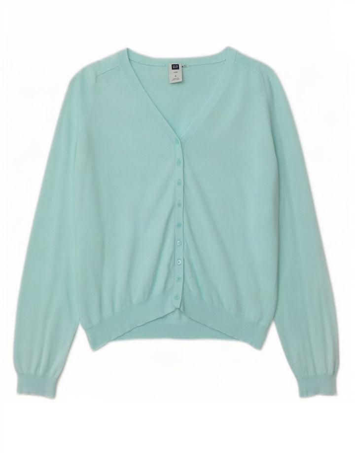Gap Womens Cardigan Sweater UK 10 Small Turquoise Cotton
