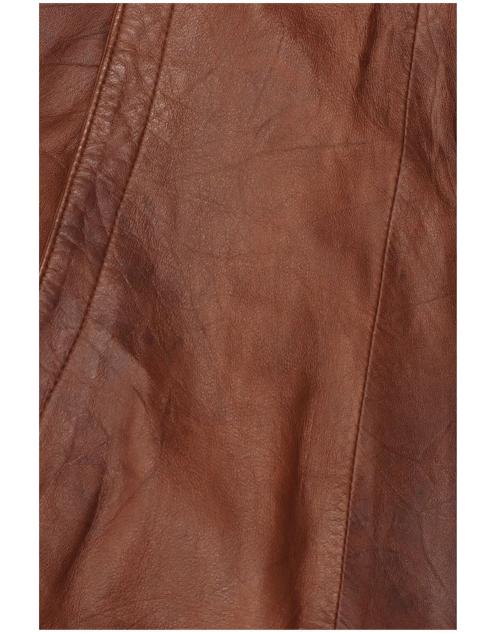 Vintage męska kurtka skórzana IT 54 2XL brązowa skóra