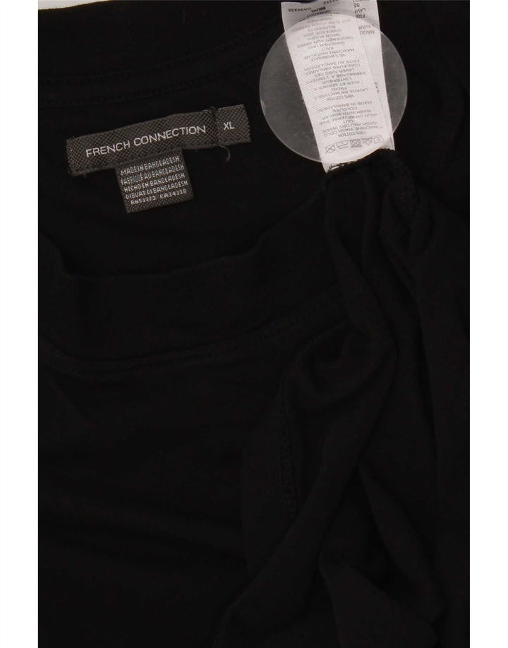 French Connection Mens T-Shirt Top XL Black Cotton