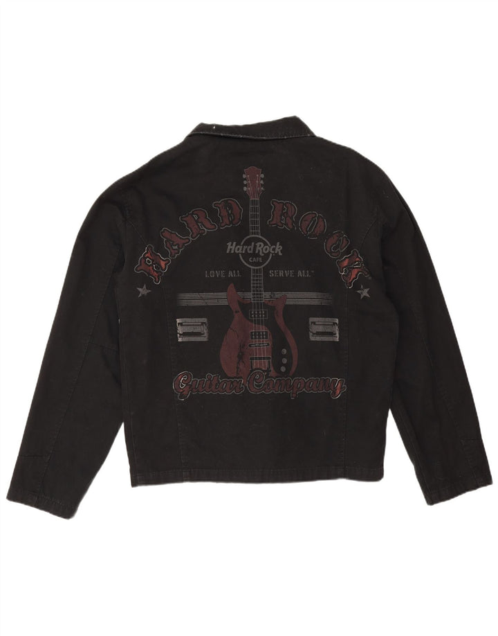 Hard Rock Cafe Mens New York Graphic Bomber Jacket UK 38 Medium Black