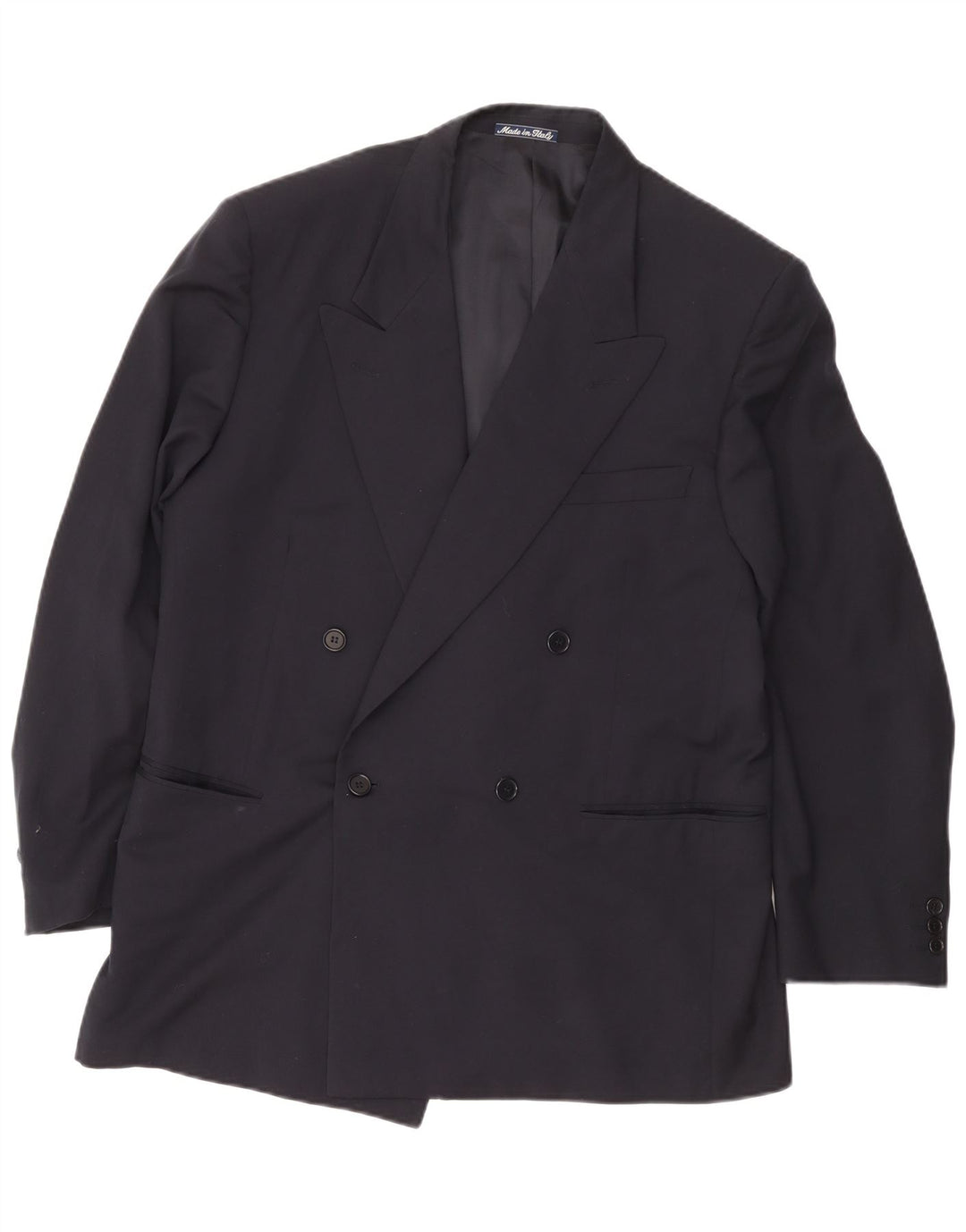 Cerruti 1881 Giacca blazer doppiopetto da uomo in lana blu navy media