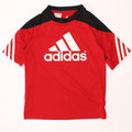 ADIDAS Boys Climalite Graphic T-Shirt Top 9-10 Years Medium Red Vintage Adidas and Second-Hand Adidas from Messina Hembry 