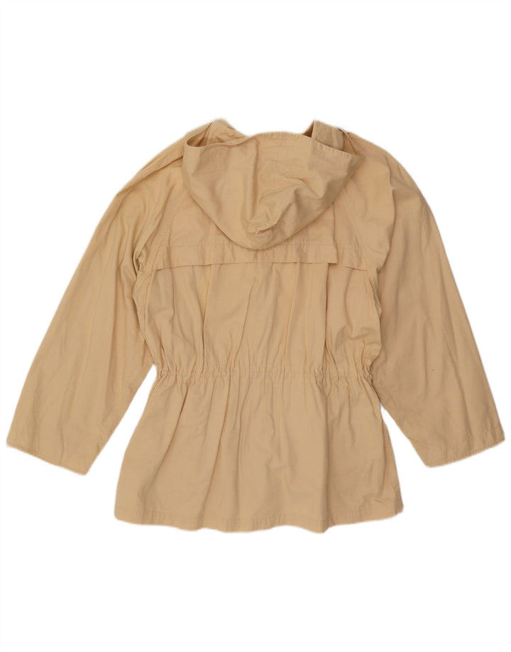 Vintage Womens Hooded Utility Jacket UK 16 Large Beige
