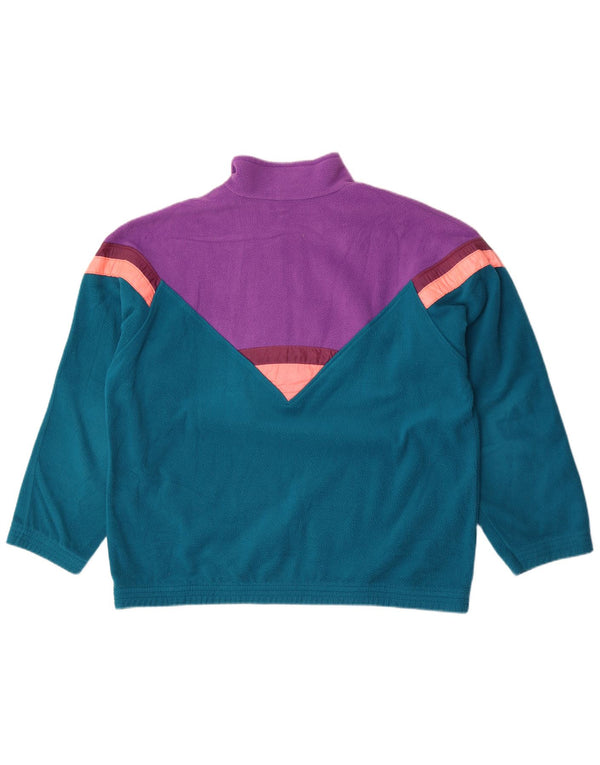 Brugi Mens Zip Neck Fleece Jumper XL Blue Colourblock Sports