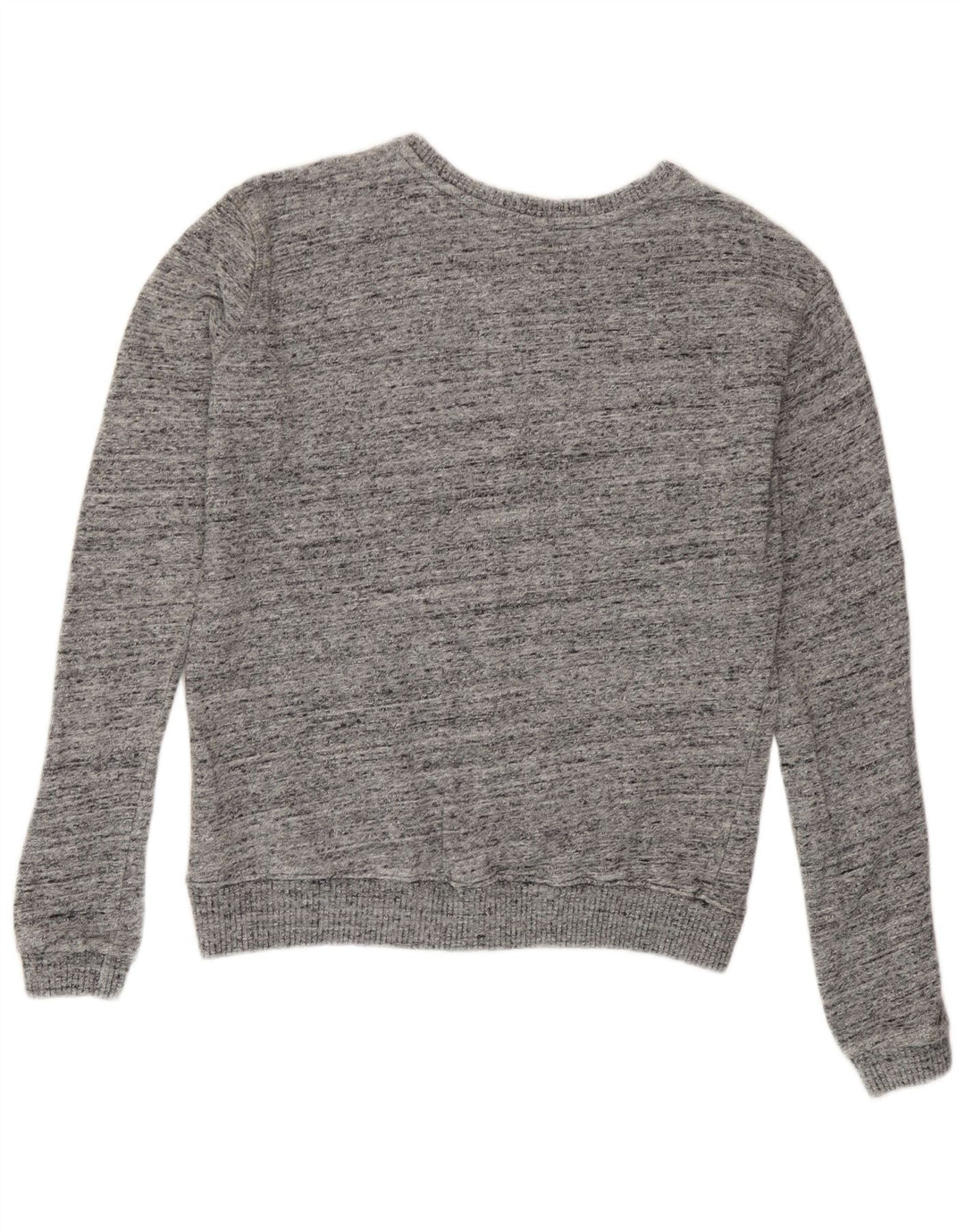 Superdry Womens Graphic Sweatshirt Jumper UK 10 Small Grey Flecked