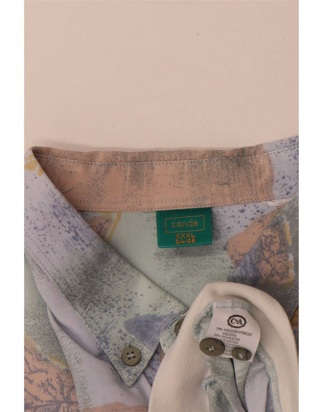 Canda Camisa de manga corta con patrón abstracto para hombre, talla 3XL, multicolor