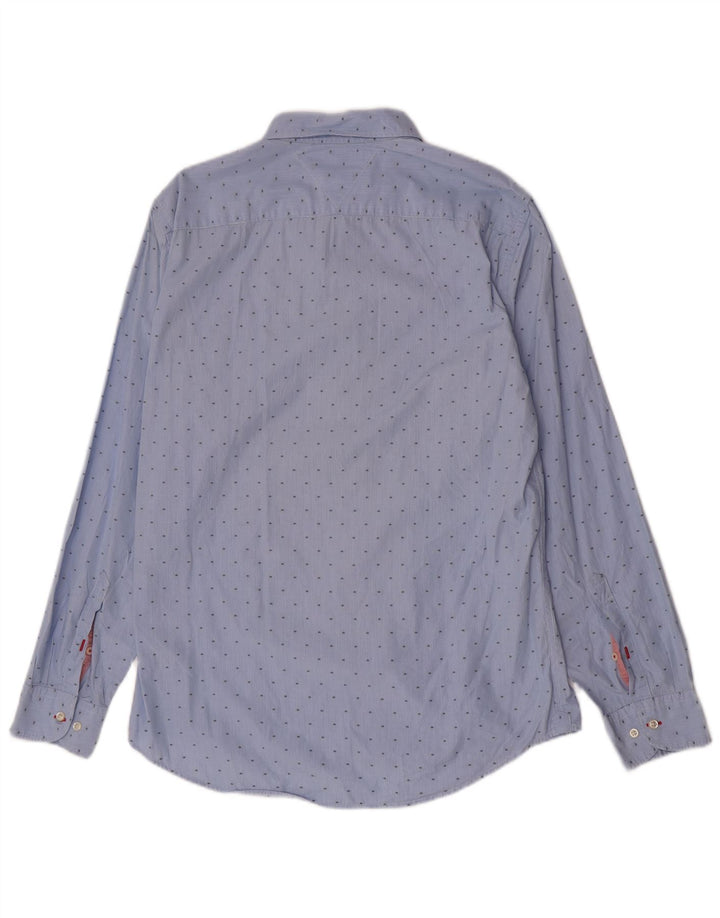 Tommy Hilfiger Mens Shirt Large Blue Pinstripe Cotton