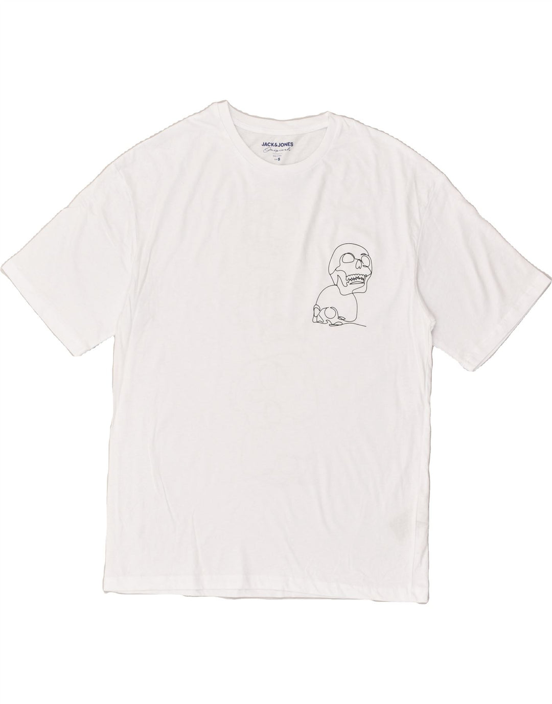 JACK & JONES Mens Originals Graphic Graphic T-Shirt Top Small White Cotton | Vintage Jack & Jones | Thrift | Second-Hand Jack & Jones | Used Clothing | Messina Hembry 