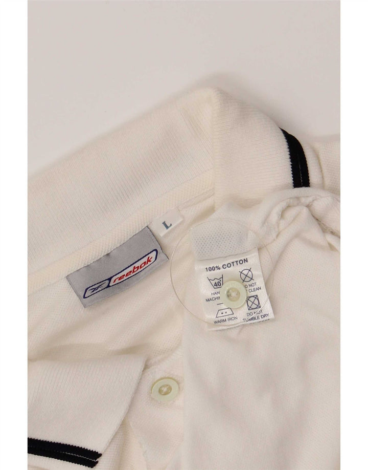 Reebok Polo Homme Grand Blanc Coton