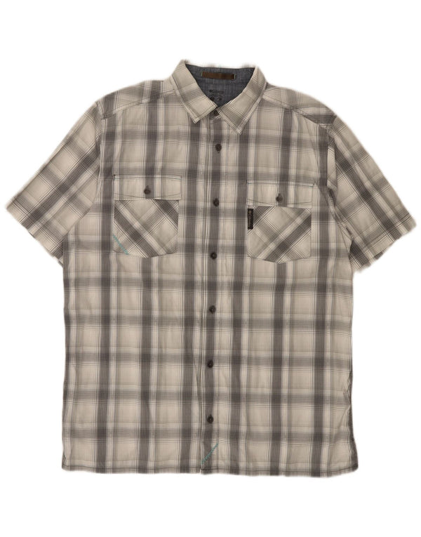 Columbia Chemise à Manches Courtes Homme Gris Moyen Check Cotton